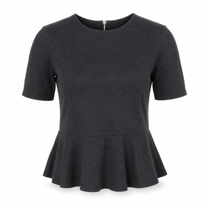 GAP Women’s Black XS Petite Peplum Cotton Short Sleeve Blouse