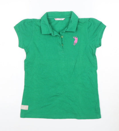 Polo Girls Green Short Sleeve Cotton Polo Shirt 13-14 Years