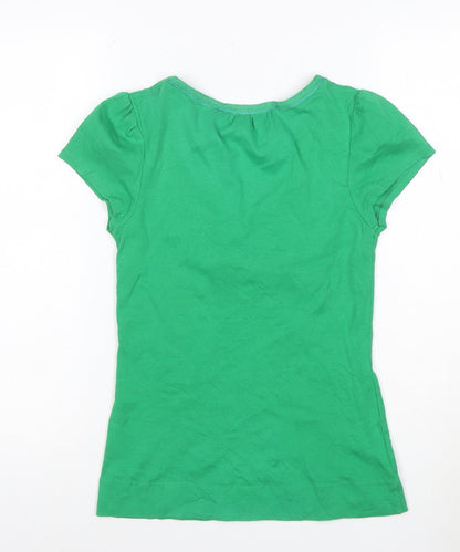 Monsoon Women’s Green Short Sleeve V-Neck Cotton Top Size 10