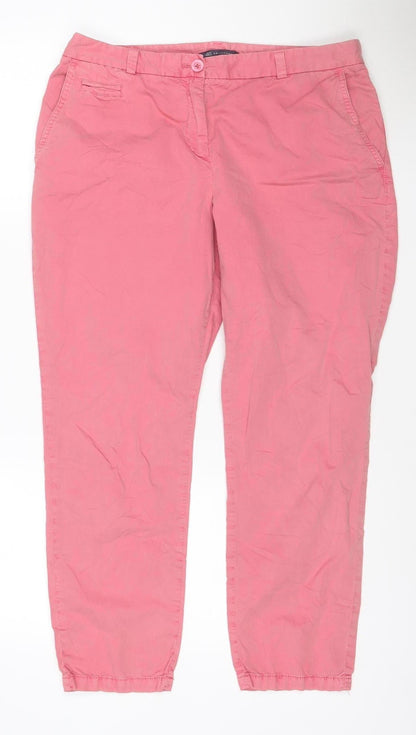 Marks and Spencer Women Pink Straight Cotton Jeans Size 14