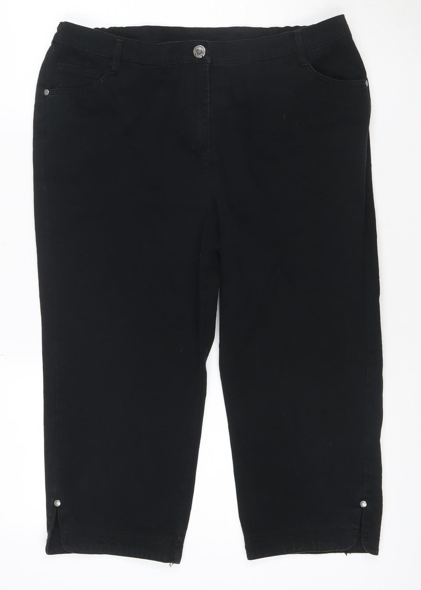 BM Casual Womens Black Cropped Stretch Jeans Size 14