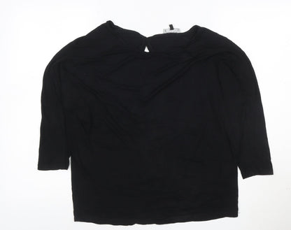 Warehouse Women's Black 3/4 Sleeve Viscose Blouse UK 8
