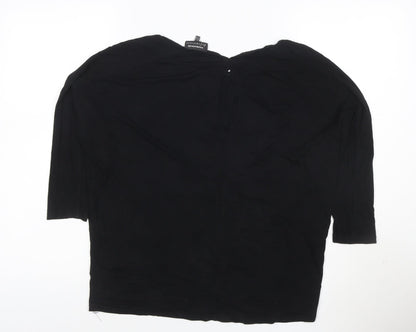 Warehouse Women's Black 3/4 Sleeve Viscose Blouse UK 8