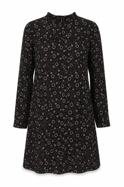 Marks & Spencer Women’s Black Floral Shift Dress Size 14 Long Sleeve