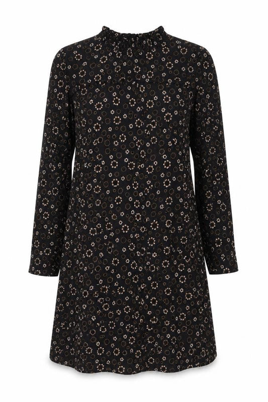 Marks & Spencer Women’s Black Floral Shift Dress Size 14 Long Sleeve
