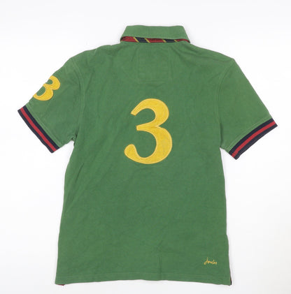Joules Women's Green Polo Shirt Size 10 Short Sleeve Cotton