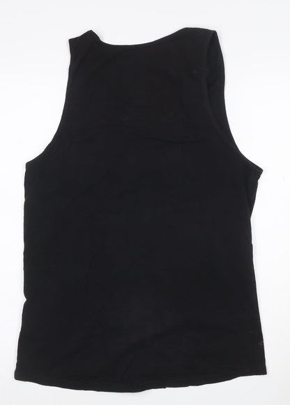Pull&Bear Men's Black Sleeveless Graphic T-Shirt Size S 100% Cotton