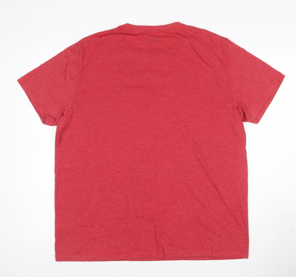 Next Men's Red Merry Minions Christmas T-Shirt XL Cotton Blend