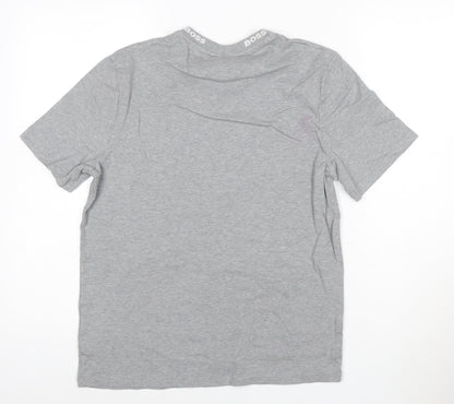 BOSS Men's Grey Regular Fit Short Sleeve Cotton T-Shirt M