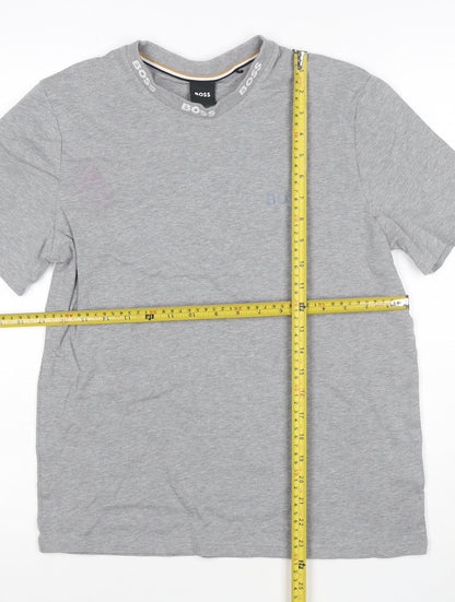 BOSS Men's Grey Regular Fit Short Sleeve Cotton T-Shirt M