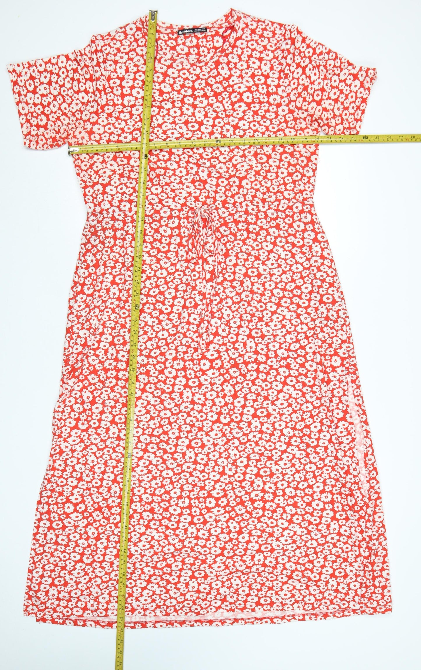 Threadbare Women Red Floral T-Shirt Dress Size 14 Short Sleeve
