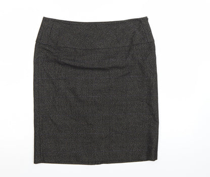 MNG Suit Women's Grey Check Pencil Skirt Size 12 Workwear