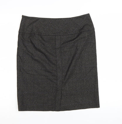 MNG Suit Women's Grey Check Pencil Skirt Size 12 Workwear