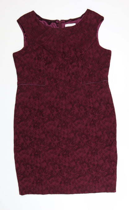 Jacques Vert Women Purple Sheath Knee Length Dress Size 20