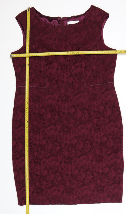 Jacques Vert Women Purple Sheath Knee Length Dress Size 20