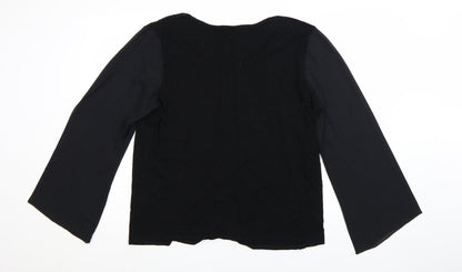 New Look Inspire Women's Black Beaded V-Neck Tunic Blouse Size 20