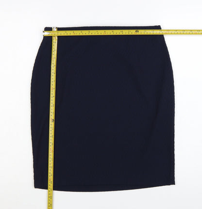 Roman Women’s Blue Size 12 Pencil Skirt Stretch Jersey Workwear