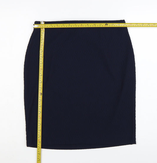 Roman Women’s Blue Size 12 Pencil Skirt Stretch Jersey Workwear