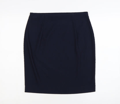Roman Women’s Blue Size 12 Pencil Skirt Stretch Jersey Workwear