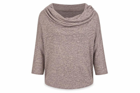 Simply Be Women’s Brown Cowl Neck Knit Jumper Size 32 Relaxed Fit