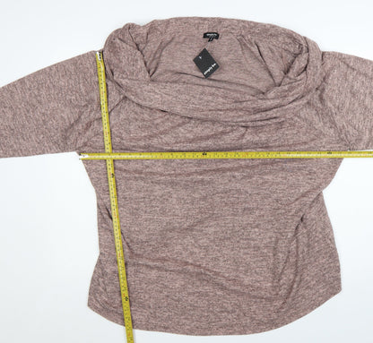 Simply Be Women’s Brown Cowl Neck Knit Jumper Size 32 Relaxed Fit