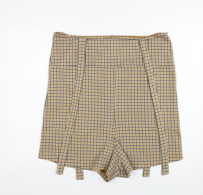 ASOS Women’s Multicoloured Check Paperbag Shorts Size 14