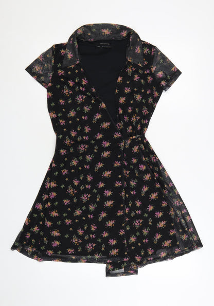 Urban Outfitters Women’s Black Floral Wrap Dress XS