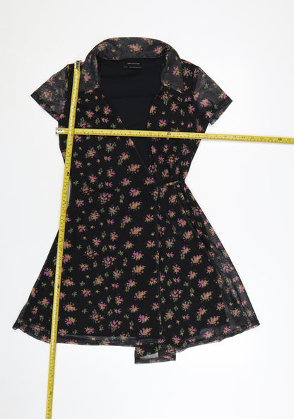 Urban Outfitters Women’s Black Floral Wrap Dress XS