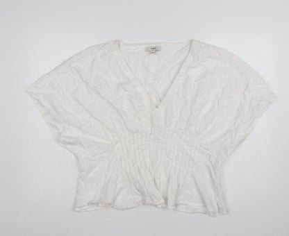 Marks and Spencer Women's White Cotton V-Neck Tunic Blouse Size 20
