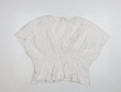 Marks and Spencer Women's White Cotton V-Neck Tunic Blouse Size 20