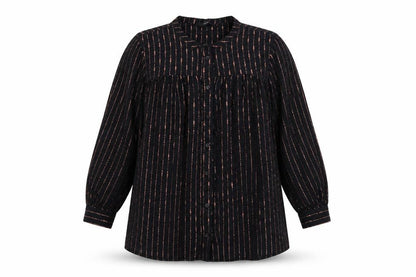 Next Womens Black Striped Tunic Blouse Size 24 Long Sleeve