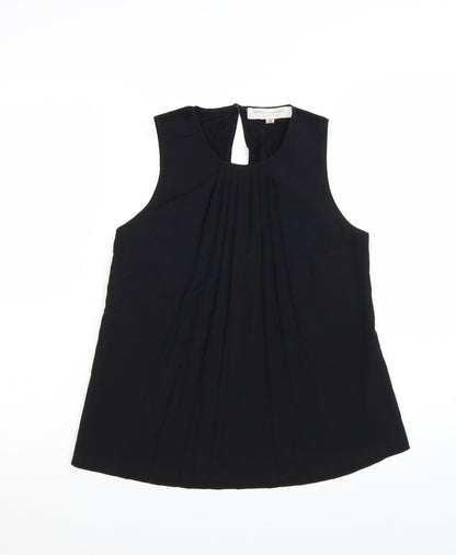 French Connection Women's Black XS Pleated Sleeveless Blouse
