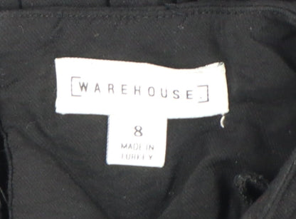Warehouse Women’s Black Viscose Shift Dress Size 8 3/4 Sleeve