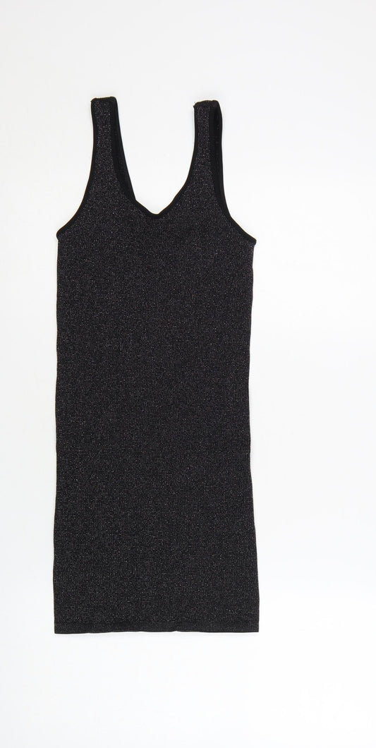 Urban Outfitters Women’s Black Glitter Bodycon Mini Dress Size S