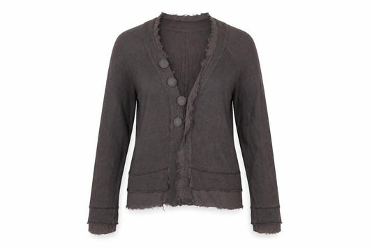 Diesel Womens Brown Cotton Cardigan L Long Sleeve Button Front