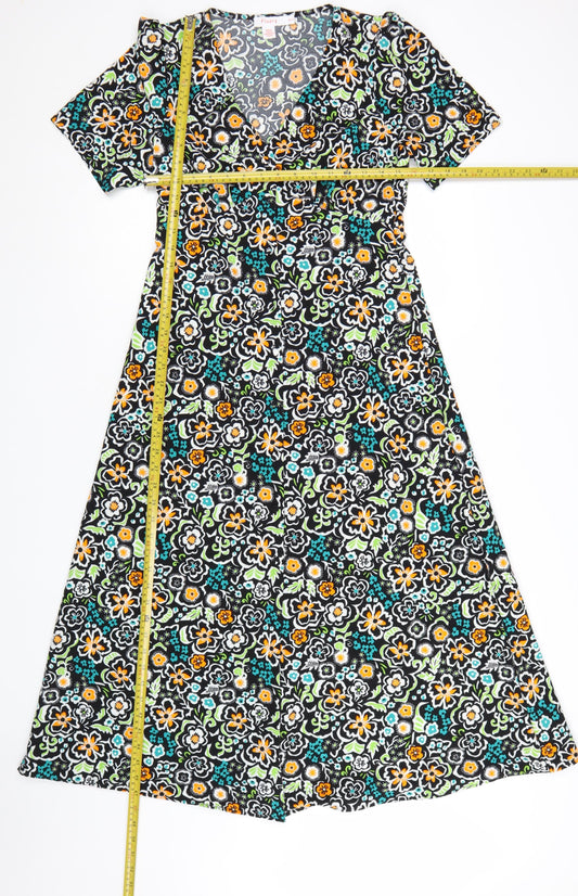 Finery Women's Multicoloured Floral A-Line Midi Dress UK 10