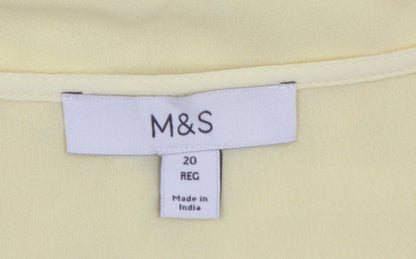 Marks and Spencer Women’s Yellow Chiffon Ruffle Blouse Size 20