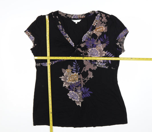 Rocha John Rocha Women's Black Floral Wrap Blouse Size 20