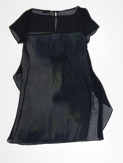 Mint Velvet Womens Black Nature Print Tunic Blouse Size 8