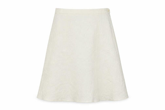Front view of Roman Originals Women Ivory Floral A-Line Knee Length Skirt, size 12