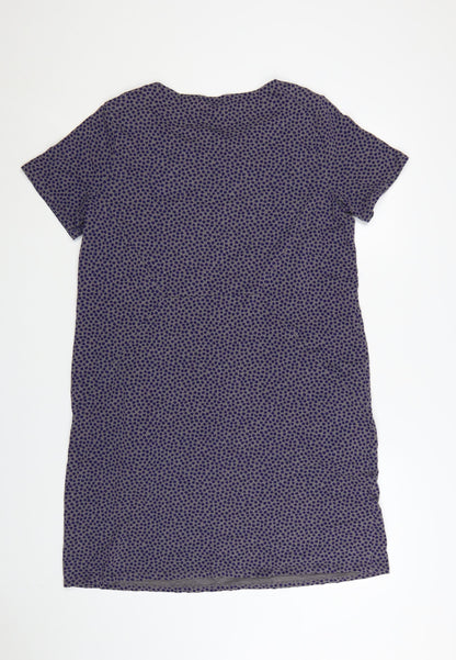 Boden Women Purple Polka Dot Cotton Shift Dress Size 16L Casual
