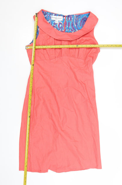 Donna Ricco Women’s Pink Cotton Knee Length Sheath Dress Size 10