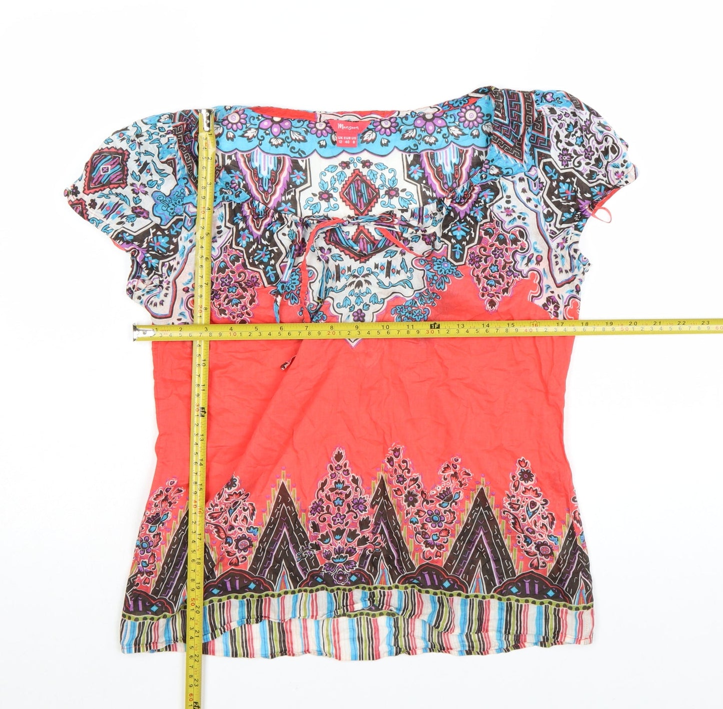 Monsoon Women’s Multicoloured Cotton Bohemian Blouse Size 12
