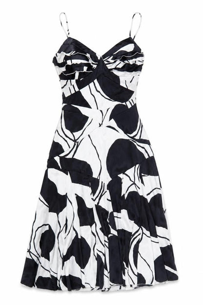 Elements Amanda Wakeley Womens Black White Fit & Flare Dress Size 12
