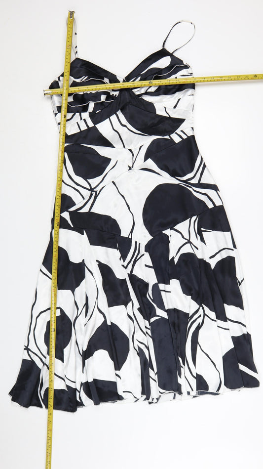 Elements Amanda Wakeley Womens Black White Fit & Flare Dress Size 12