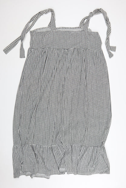 Marks and Spencer Women’s Black Check Tall Midi Slip Dress Size 20