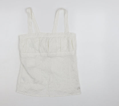 Billabong Women's White Camisole Tank Top Size 14 Summer Tie Back