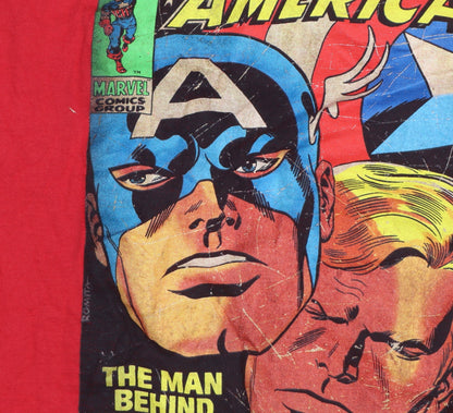 Marvel Men's Red Captain America Graphic T-Shirt Medium