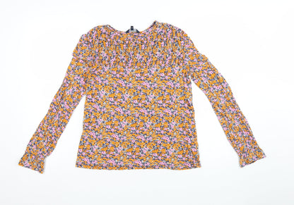 Next Women's Multicoloured Floral Long Sleeve Tunic Blouse Size 8