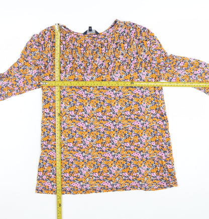 Next Women's Multicoloured Floral Long Sleeve Tunic Blouse Size 8